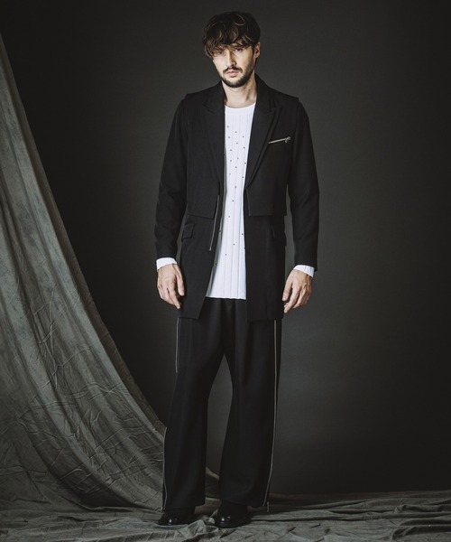 NO ID.（ノーアイディ）の「【NO ID.】Docking Zip Chester Jacket / ドッキング ジップ チェスター ジャケット（チェスターコート・メンズ・その他23/ブラック・1/2）」の8枚目の写真