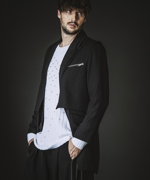 NO ID.（ノーアイディ）の「【NO ID.】Docking Zip Chester Jacket / ドッキング ジップ チェスター ジャケット（チェスターコート・メンズ・その他23/ブラック・1/2）」の14枚目の写真