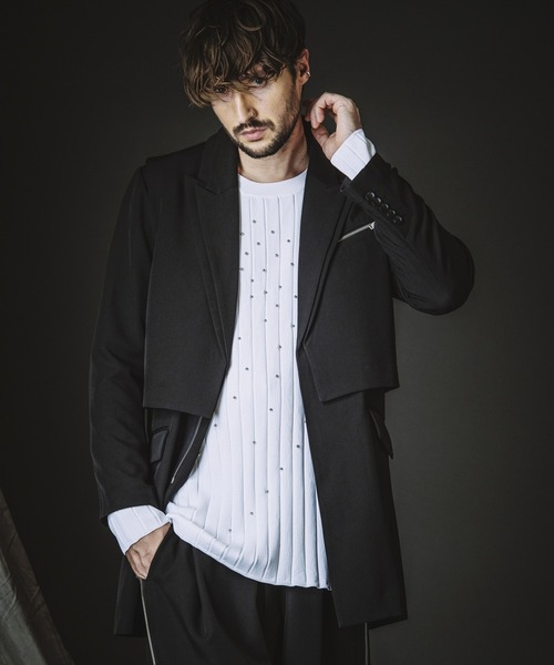 NO ID.（ノーアイディ）の「【NO ID.】Docking Zip Chester Jacket / ドッキング ジップ チェスター ジャケット（チェスターコート・メンズ・その他23/ブラック・1/2）」の16枚目の写真