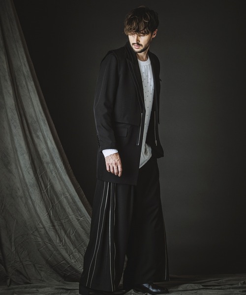 NO ID.（ノーアイディ）の「【NO ID.】Docking Zip Chester Jacket / ドッキング ジップ チェスター ジャケット（チェスターコート・メンズ・その他23/ブラック・1/2）」の21枚目の写真