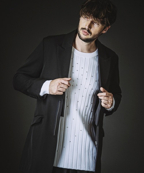 NO ID.（ノーアイディ）の「【NO ID.】Docking Zip Chester Jacket / ドッキング ジップ チェスター ジャケット（チェスターコート・メンズ・その他23/ブラック・1/2）」の6枚目の写真