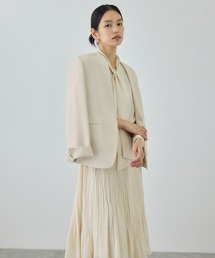 ROPE'（ロペ）の「トリアセダブルクロス Ｖネックジャケット/セットアップ対応・イージーケア・26SS（ノーカラージャケット）」