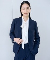 ROPE' | トリアセダブルクロス Ｖネックジャケット/セットアップ対応・イージーケア・26SS(ノーカラージャケット)