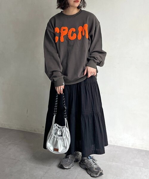 CPCM(シーピーシーエム)の「CPCMロゴ刺繍裏毛プルオーバー(スウェット・レディース・ピンク/グレー/チャコールグレー・SMALL/MEDIUM)」の12枚目の写真