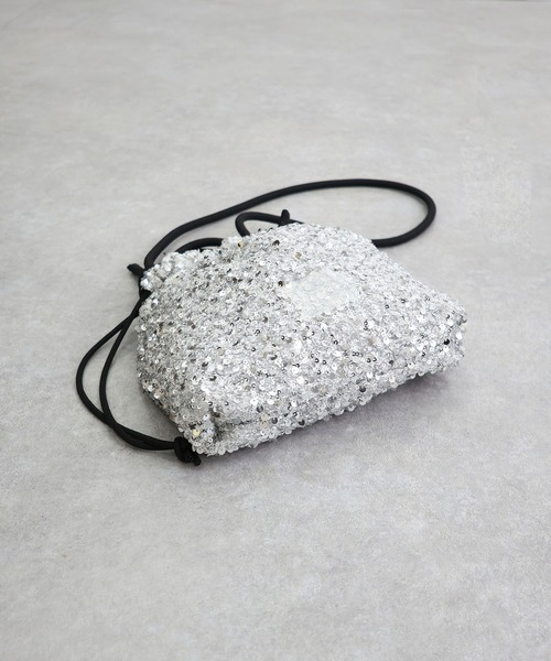 COLDE （コルデ）の「スパンコール2way巾着トートバッグ【詳細動画あり】（トートバッグ・レディース・シルバー/ブラック・FREE）」の5枚目の写真