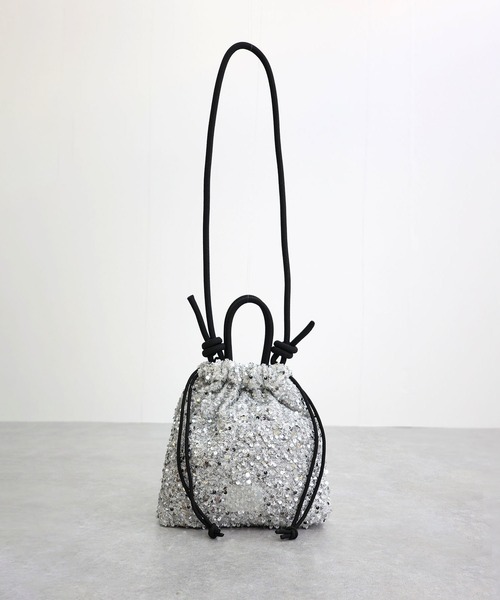 COLDE （コルデ）の「スパンコール2way巾着トートバッグ【詳細動画あり】（トートバッグ・レディース・シルバー/ブラック・FREE）」の7枚目の写真