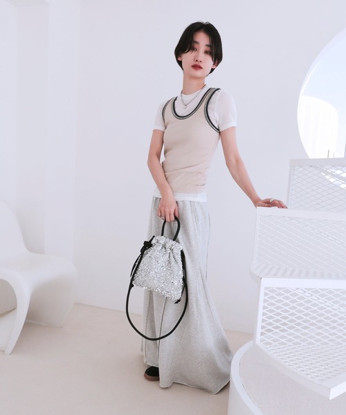 COLDE （コルデ）の「スパンコール2way巾着トートバッグ【詳細動画あり】（トートバッグ・レディース・シルバー/ブラック・FREE）」の17枚目の写真