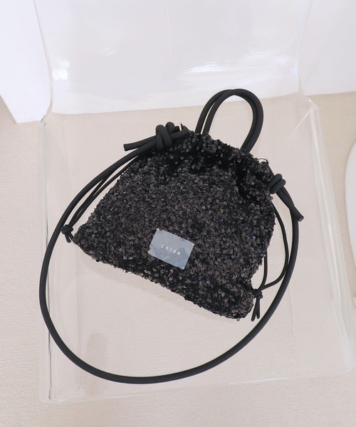 COLDE （コルデ）の「スパンコール2way巾着トートバッグ【詳細動画あり】（トートバッグ・レディース・シルバー/ブラック・FREE）」の16枚目の写真