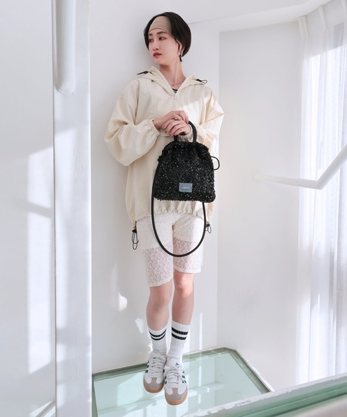 COLDE （コルデ）の「スパンコール2way巾着トートバッグ【詳細動画あり】（トートバッグ・レディース・シルバー/ブラック・FREE）」の15枚目の写真