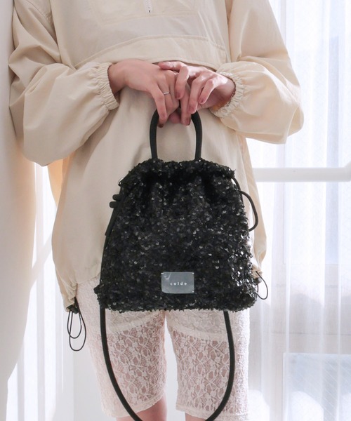COLDE （コルデ）の「スパンコール2way巾着トートバッグ【詳細動画あり】（トートバッグ・レディース・シルバー/ブラック・FREE）」の13枚目の写真
