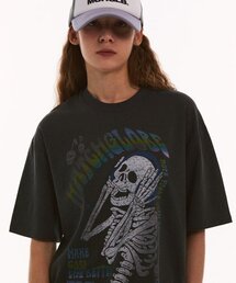 MATCHGLOBE（マッチグローブ）の「リスンスカルオーバーサイズTシャツ（ダークグレー）（Tシャツ/カットソー）」
