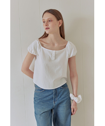 BUTTON UP PUFF BLOUSE (WHITE)