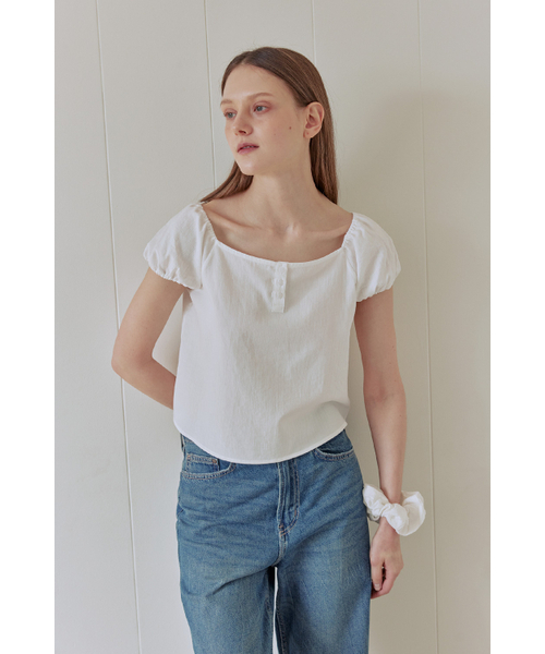 AFTERHOURS(アフターアワーズ)の「BUTTON UP PUFF BLOUSE (WHITE)(シャツ/ブラウス・レディース・その他・FREE)」の1枚目の写真