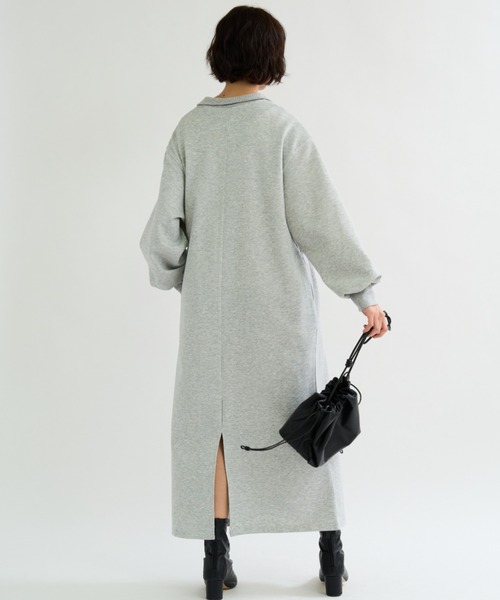 A.D.C.L.（エーディーシーエル）の「ハーフジップ ダンボールニット ロングワンピース（ワンピース・レディース・杢グレー/ブラック・M/L）」の11枚目の写真