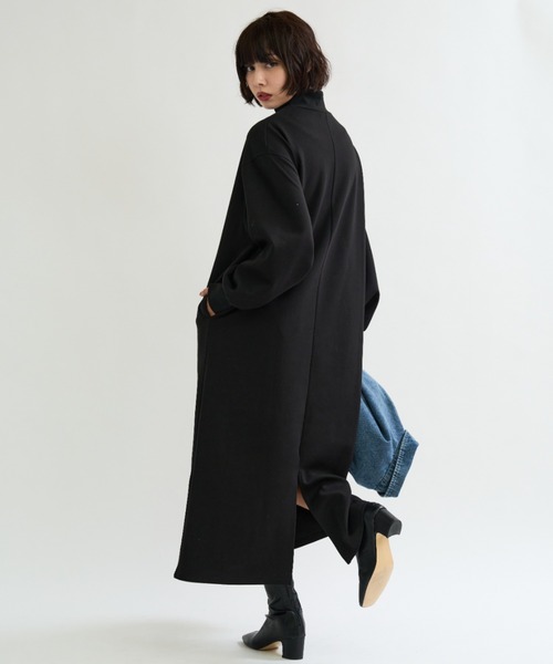 A.D.C.L.（エーディーシーエル）の「ハーフジップ ダンボールニット ロングワンピース（ワンピース・レディース・杢グレー/ブラック・M/L）」の5枚目の写真