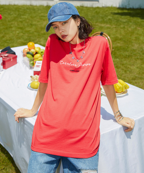 CORALIAN（コラリアン）の「ランオフ ラグビー 半袖 コットン Tシャツ レッド（Tシャツ/カットソー・メンズ・その他・S/M/L/2XL/XL/4XL/5XL/XS/6XL）」の2枚目の写真