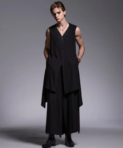 ROYAL FLASH（ロイヤルフラッシュ）の「Kiryuyrik/キリュウキリュウ/Sharring Wide Tuck Slacks / シャーリング ワイドタックスラックス（スラックス・メンズ・ブラック・LARGE/SMALL/MEDIUM）」の6枚目の写真