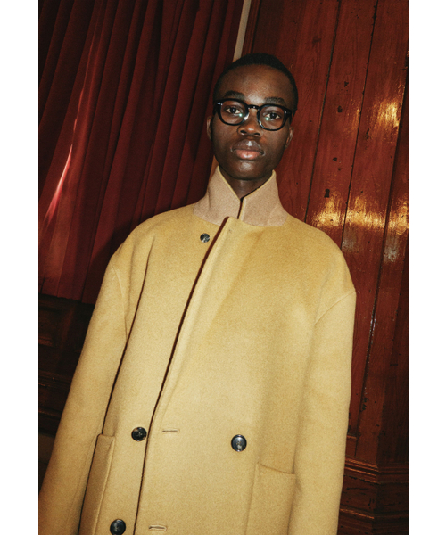 Relaxed double breasted coat (horn buttons) - camel