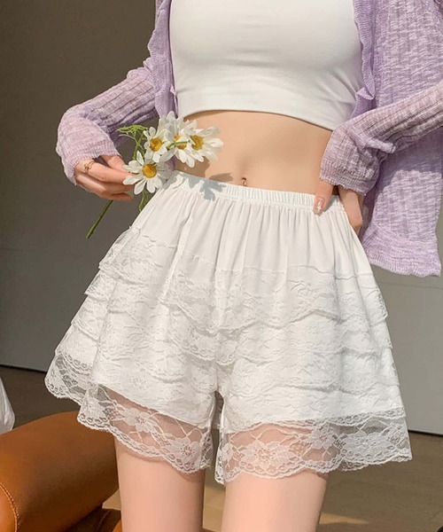 MAISON DE THERESE(メゾン ド テレーズ)の「レースフリルペチコート/ショートパンツ(その他パンツ・レディース・ホワイト/ブラック・FREE)」の2枚目の写真