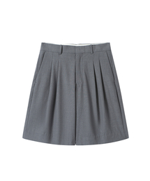 SOLEW（ソル）の「Two-Tuck Half Slacks_Gray（スラックス）」