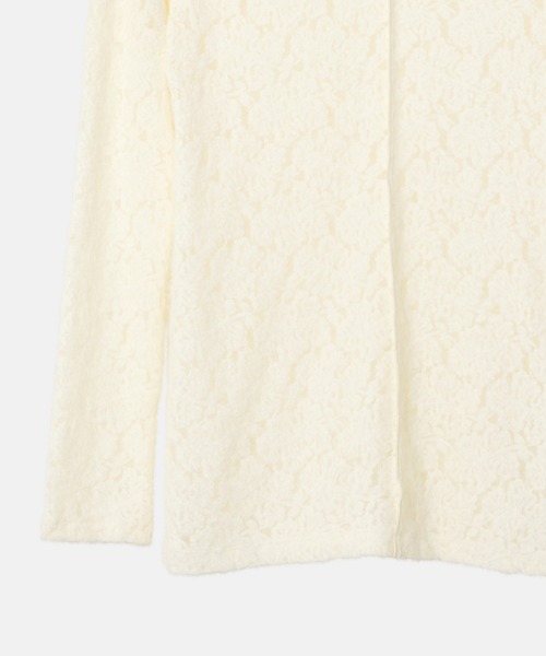 LE CIEL BLEU（ルシェルブルー）の「ラウンドネックストレッチレーストップ / Round Neck Stretch Lace Top（Tシャツ/カットソー・レディース・ホワイト/ブラック・36）」の10枚目の写真