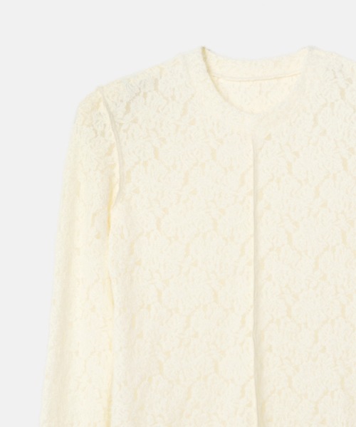 LE CIEL BLEU（ルシェルブルー）の「ラウンドネックストレッチレーストップ / Round Neck Stretch Lace Top（Tシャツ/カットソー・レディース・ホワイト/ブラック・36）」の9枚目の写真