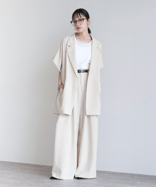 Yeoun(ヨウン)の「リネンライクワイドパンツ【セットアップ対応】(その他パンツ・レディース・ベージュ/アイボリー/ブラック・FREE)」の9枚目の写真
