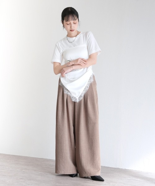 Yeoun(ヨウン)の「リネンライクワイドパンツ【セットアップ対応】(その他パンツ・レディース・ベージュ/アイボリー/ブラック・FREE)」の16枚目の写真