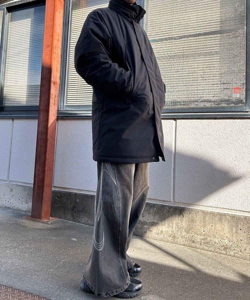 NYLAUS（ナイラス）の「【Nylaus】モンスターパーカー 中綿ジャケット ミリタリーコート 中綿コート フード収納可 スタンドカラー ユニセックス（ダウンジャケット/コート・メンズ・カーキ/ブラック・M/L）」の4枚目の写真