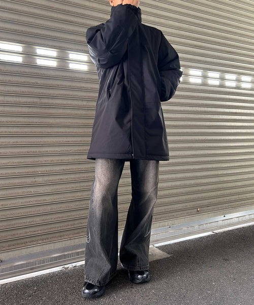 NYLAUS（ナイラス）の「【Nylaus】モンスターパーカー 中綿ジャケット ミリタリーコート 中綿コート フード収納可 スタンドカラー ユニセックス（ダウンジャケット/コート・メンズ・カーキ/ブラック・M/L）」の5枚目の写真