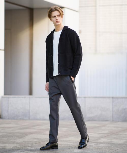 TAKEO KIKUCHI(タケオキクチ)の「畦編みチェック ニットカーディガン(カーディガン/ボレロ・メンズ・ライトグレー/ブラック・02/03/04)」の4枚目の写真