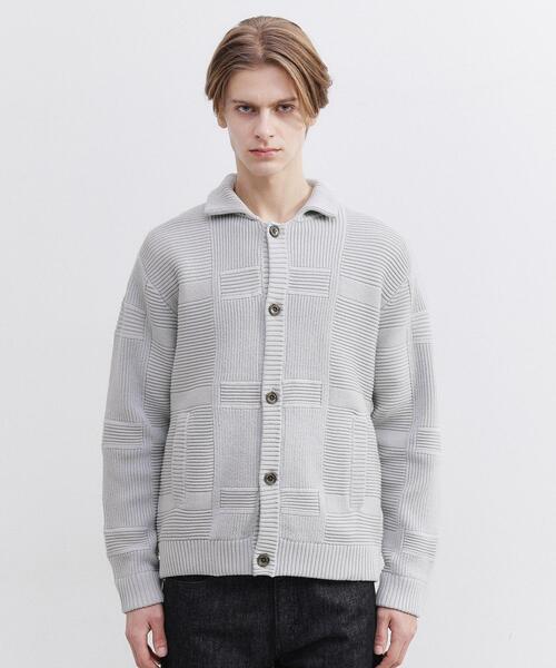 TAKEO KIKUCHI(タケオキクチ)の「畦編みチェック ニットカーディガン(カーディガン/ボレロ・メンズ・ライトグレー/ブラック・02/03/04)」の6枚目の写真