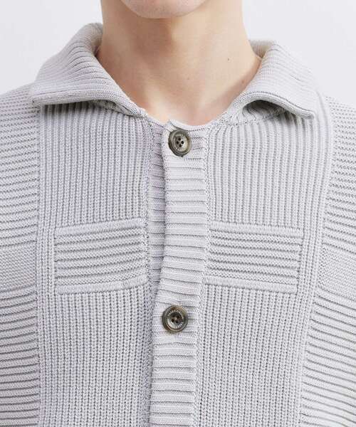TAKEO KIKUCHI(タケオキクチ)の「畦編みチェック ニットカーディガン(カーディガン/ボレロ・メンズ・ライトグレー/ブラック・02/03/04)」の9枚目の写真
