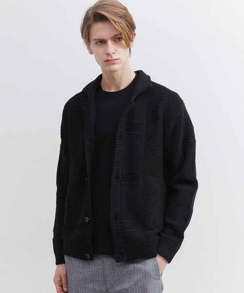 TAKEO KIKUCHI(タケオキクチ)の「畦編みチェック ニットカーディガン(カーディガン/ボレロ・メンズ・ライトグレー/ブラック・02/03/04)」の12枚目の写真