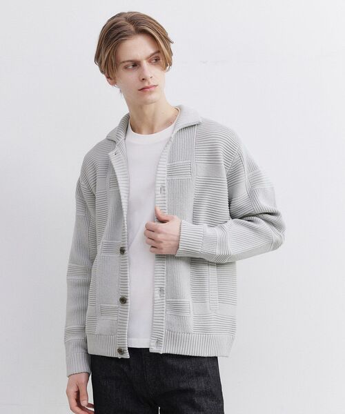 TAKEO KIKUCHI(タケオキクチ)の「畦編みチェック ニットカーディガン(カーディガン/ボレロ・メンズ・ライトグレー/ブラック・02/03/04)」の17枚目の写真