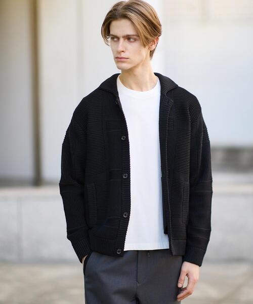 TAKEO KIKUCHI(タケオキクチ)の「畦編みチェック ニットカーディガン(カーディガン/ボレロ・メンズ・ライトグレー/ブラック・02/03/04)」の20枚目の写真