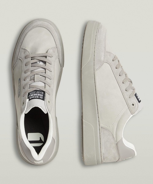 G-STAR(ジースター)の「Straker Nub Sneakers/レースアップヌバックロゴスニーカー(スニーカー・メンズ・グレー/ブラック・42/41/40/43)」の2枚目の写真