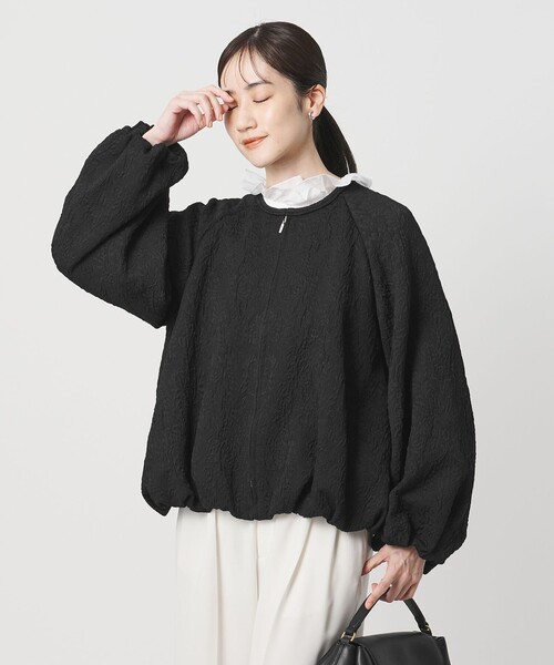 UNITED ARROWS（ユナイテッドアローズ）の「ジャガード ブルゾン（ブルゾン・レディース・ブラック/ホワイト・38/36）」の4枚目の写真