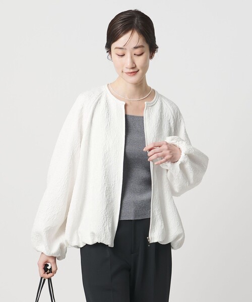 UNITED ARROWS（ユナイテッドアローズ）の「ジャガード ブルゾン（ブルゾン・レディース・ブラック/ホワイト・38/36）」の7枚目の写真