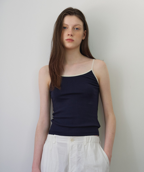 BUT'TON(ボッタン)の「Trimming Sleeveless (Navy)(Tシャツ/カットソー・レディース・その他・FREE)」の1枚目の写真