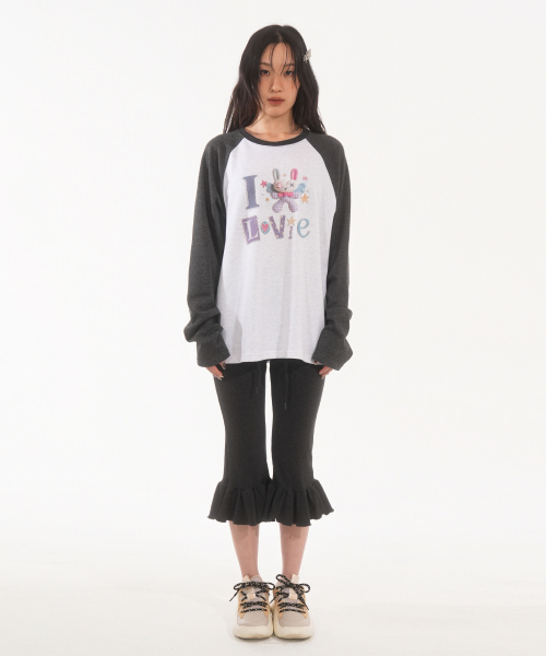 FANYOUNG(ファンヤング)の「アイラブラビ ラグランT ホワイトチャコール(Tシャツ/カットソー・レディース・その他・FREE)」の5枚目の写真