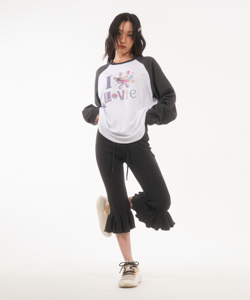 FANYOUNG(ファンヤング)の「アイラブラビ ラグランT ホワイトチャコール(Tシャツ/カットソー・レディース・その他・FREE)」の8枚目の写真