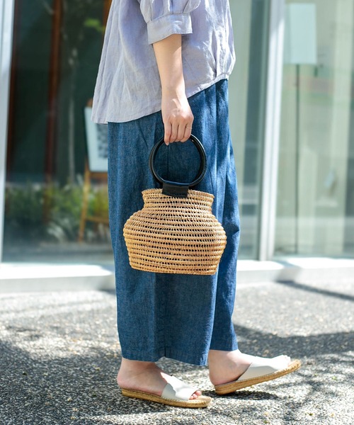 TARANGO（タランゴ）の「[TARANGO PALM] PALM カゴバッグ（かごバッグ・レディース・ブラック・FREE）」の5枚目の写真