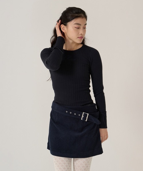 TINA:JOJUN(ティーナジョジュン)の「太ベルト付き コーデュロイ ミニスカート TINA:JOJUN(スカート・レディース・レッド/ネイビー・M/S)」の14枚目の写真
