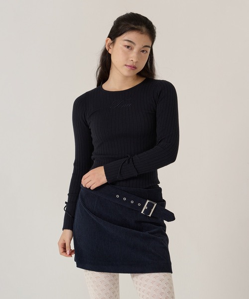 TINA:JOJUN(ティーナジョジュン)の「太ベルト付き コーデュロイ ミニスカート TINA:JOJUN(スカート・レディース・レッド/ネイビー・M/S)」の15枚目の写真