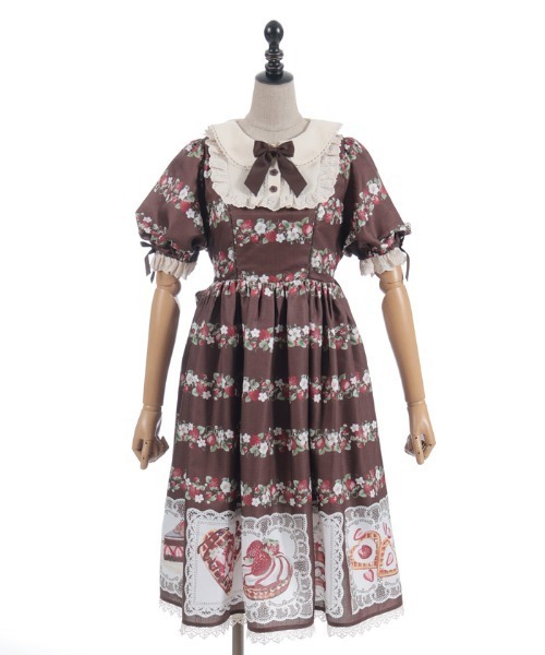 chalmiere シャルミエール　ベイクドベリーワンピース茶 chalmiere シャルミエール ベイクドベリーワンピース茶 ベイクドベリー