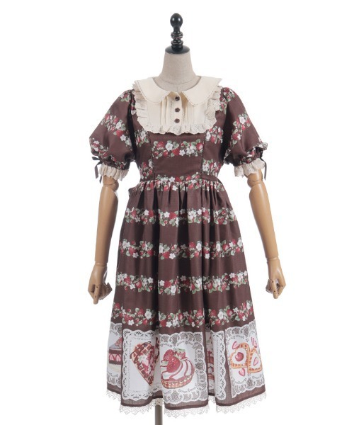 chalmiere シャルミエール　ベイクドベリーワンピース茶 ベイクドベリーワンピース（ワンピース）｜Chalmiere（シャルミエール