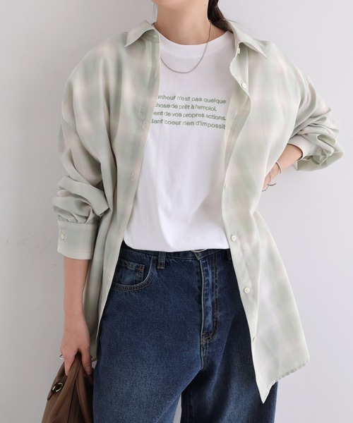 andme(アンドミー)の「イージーケア2wayチェックシャツブラウス/キャミソールビスチェ(シャツ/ブラウス・レディース・ブラック/グリーン/ベージュ・FREE)」の3枚目の写真