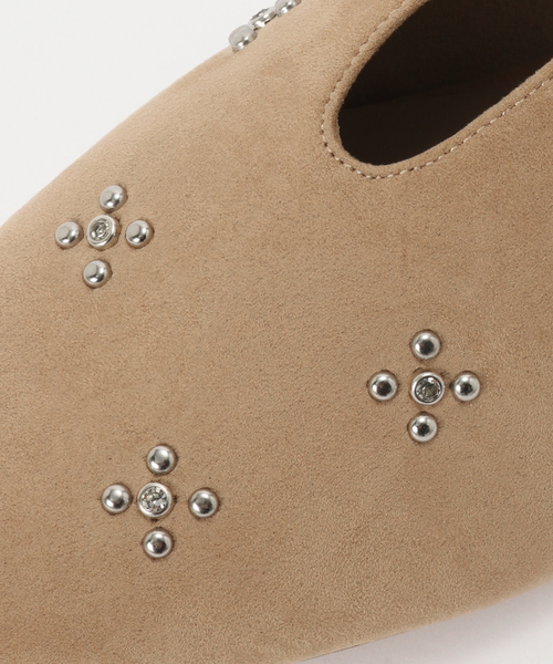 LE TALON(ルタロン)の「ディープカットスタッズフラットシューズ(バレエシューズ・レディース・ブラック系その他/ベージュ・23cm/23.5cm/24cm/24.5cm/22cm/22.5cm/25cm)」の7枚目の写真
