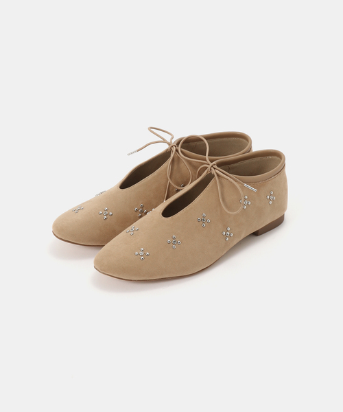 LE TALON(ルタロン)の「ディープカットスタッズフラットシューズ(バレエシューズ・レディース・ブラック系その他/ベージュ・23cm/23.5cm/24cm/24.5cm/22cm/22.5cm/25cm)」の5枚目の写真